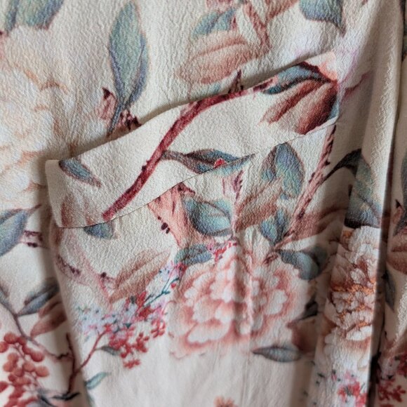 Zara Woman Floral & Blue jay print Blazer Size XS Spring Lightweight Feminine - Picture 7 of 16